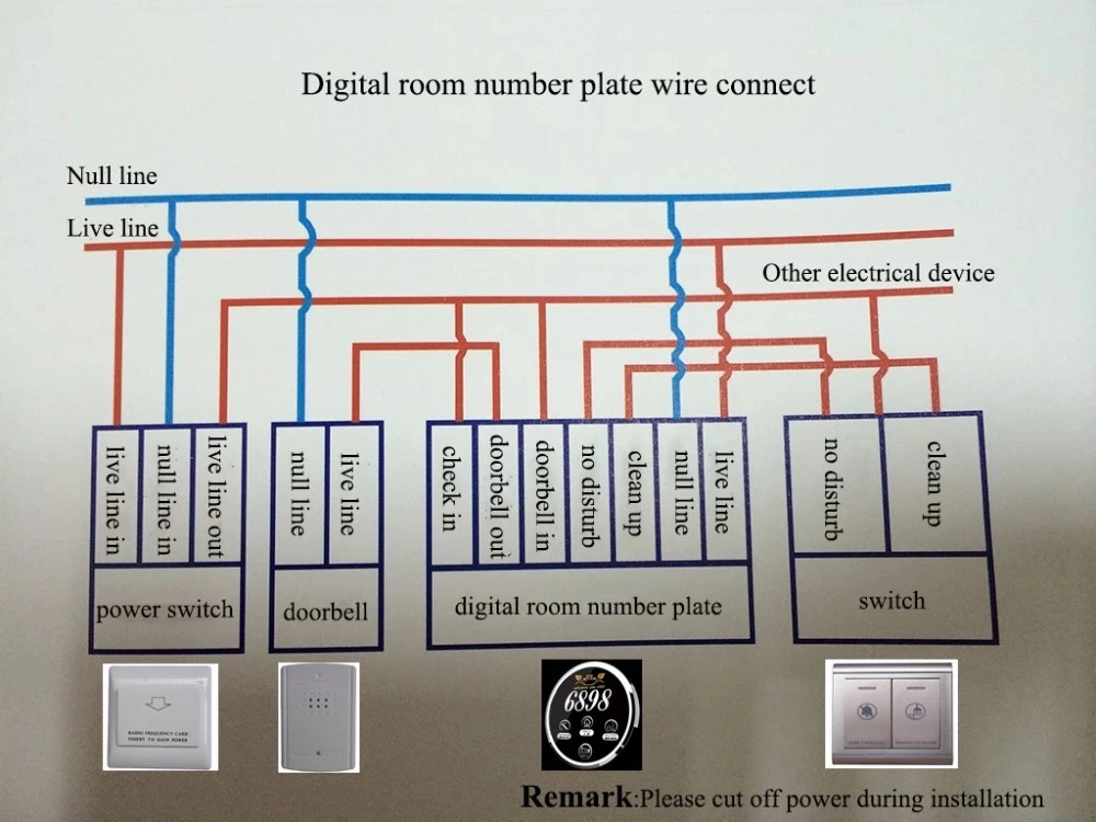 Black Tempered Glass Customized Hotel Electronic Door Plate Room Number