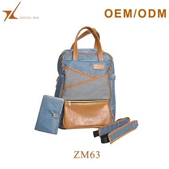 Personalized Waterproof Canvas Baby Mummy Backpack Diaper Bag With Personalized Waterproof Canvas Baby Mummy Backpack Diaper Bag With Stroller Straps