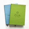 2017 company logo printed leather cover agenda diary with hidden wire-o binding