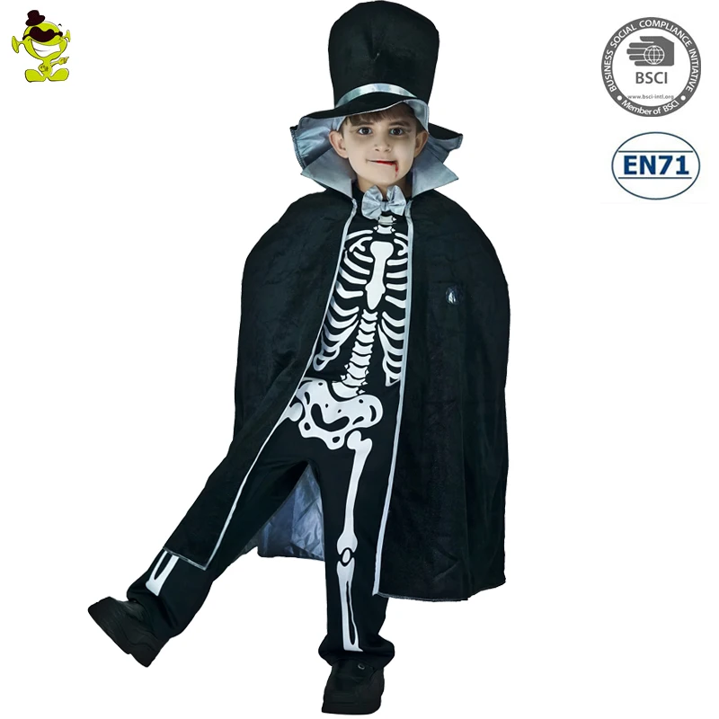 Children Skull King Costume Halloween Party Kids Skeleton Duke Dress ...