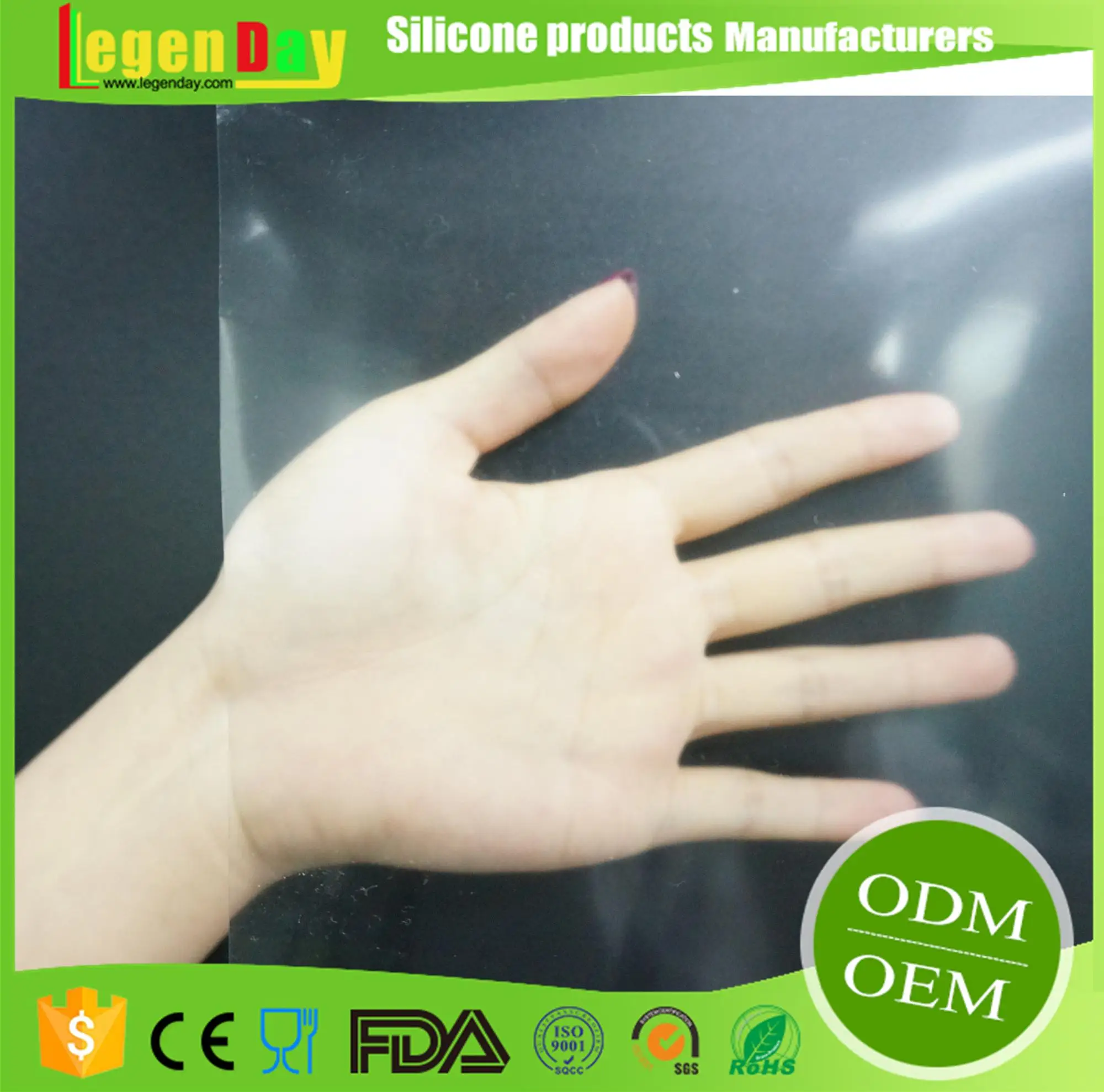 Self Adhesive Transparent Thin Silicone Adhesive Backed Rubber Sheet