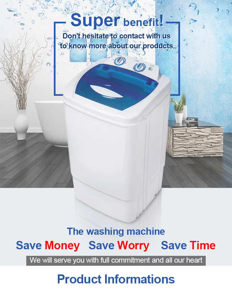 Cheap PB60-2000C Single Tub Mini Washing Machine,6KG Washing Machine