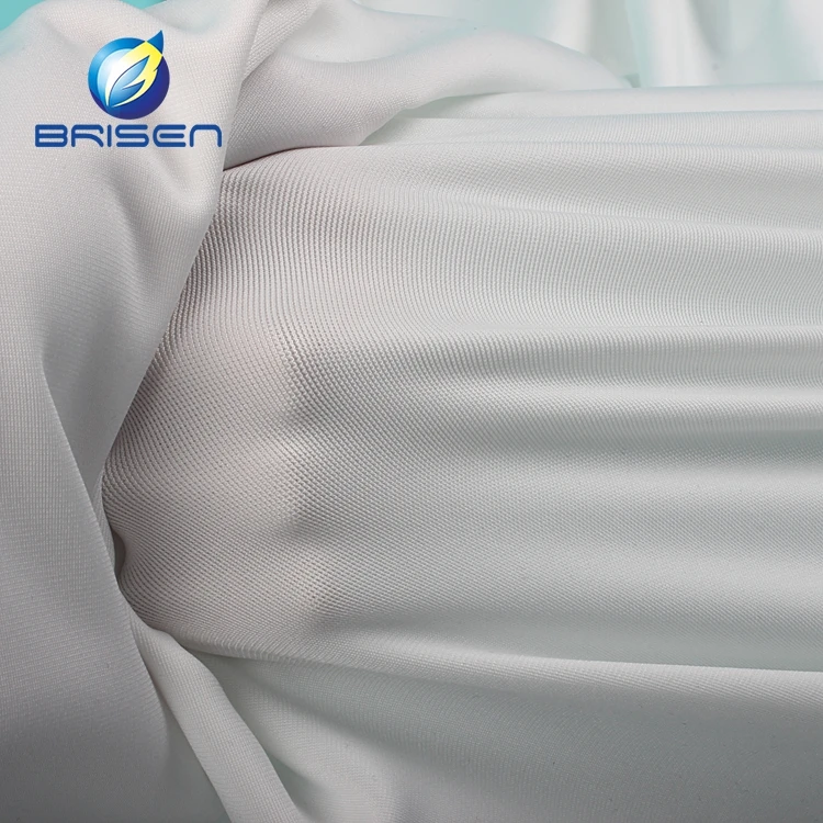 Fuzhou Sport Wear White Moderate Polyester Spandex Stretch Knit Fabrics
