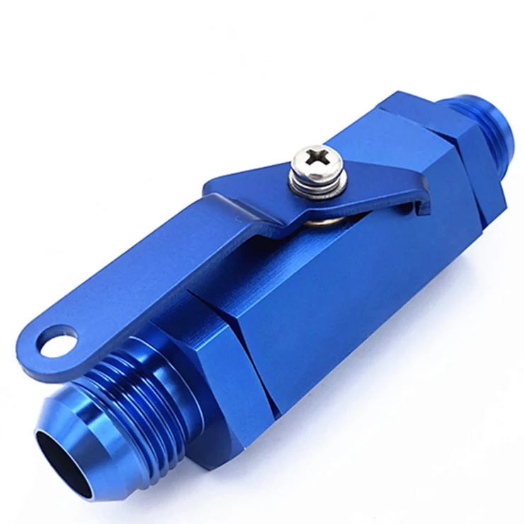 Blue/red An8 Male Fuel Vent Shut Off Valve Aluminum Inline Fuel Shut