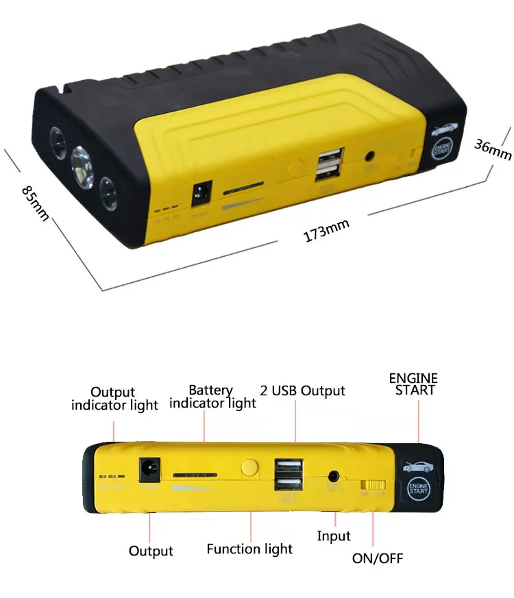 car 12 volt 16800mah portable power bank 12v jump starter mini battery car charger