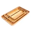 Wholesale Bamboo Party Packs Bread & Butter Retangular Serving Tray Plate, Set of 3