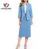 2018 fashion Adina Bi-Stretch Suiting Jacket and Taylor Bi-Stretch Suiting Midi Skirt back zipper & hook closure two pieces sets