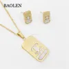Yupoo New Arrival 2018 American Style Engraved Famous Luxury Brand Imitation Jewelry Sets Earrings Cool Man Accessories