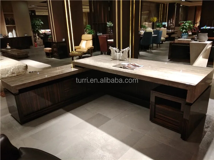 High Quality Modern Luxury Executive Natural Marble Top Rectangular Ceo ...