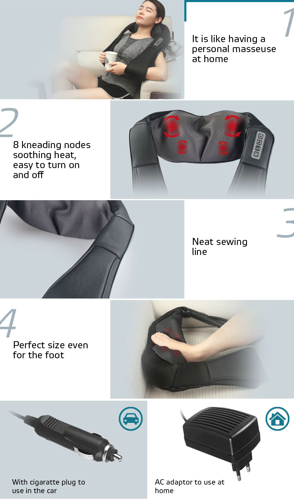 Pulsating Fine Life Back Massage Pillow For Car And Home Buy Head