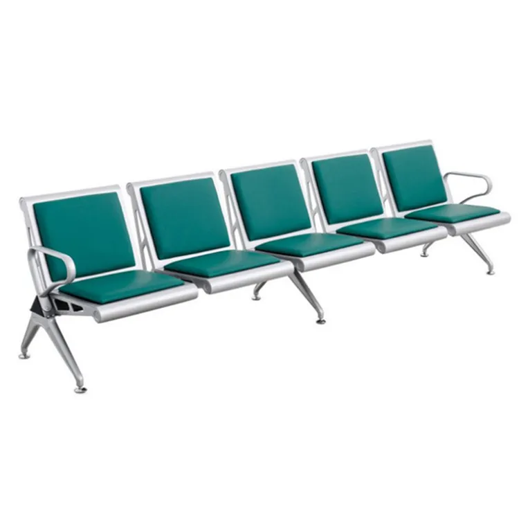 Steel 5-seater waiting chair in hospital stainless steel 3 and 4 seater waiting chair