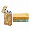 Water Transfer Printing Design USB Rechargeable Windproof Arc Lighter wood Color