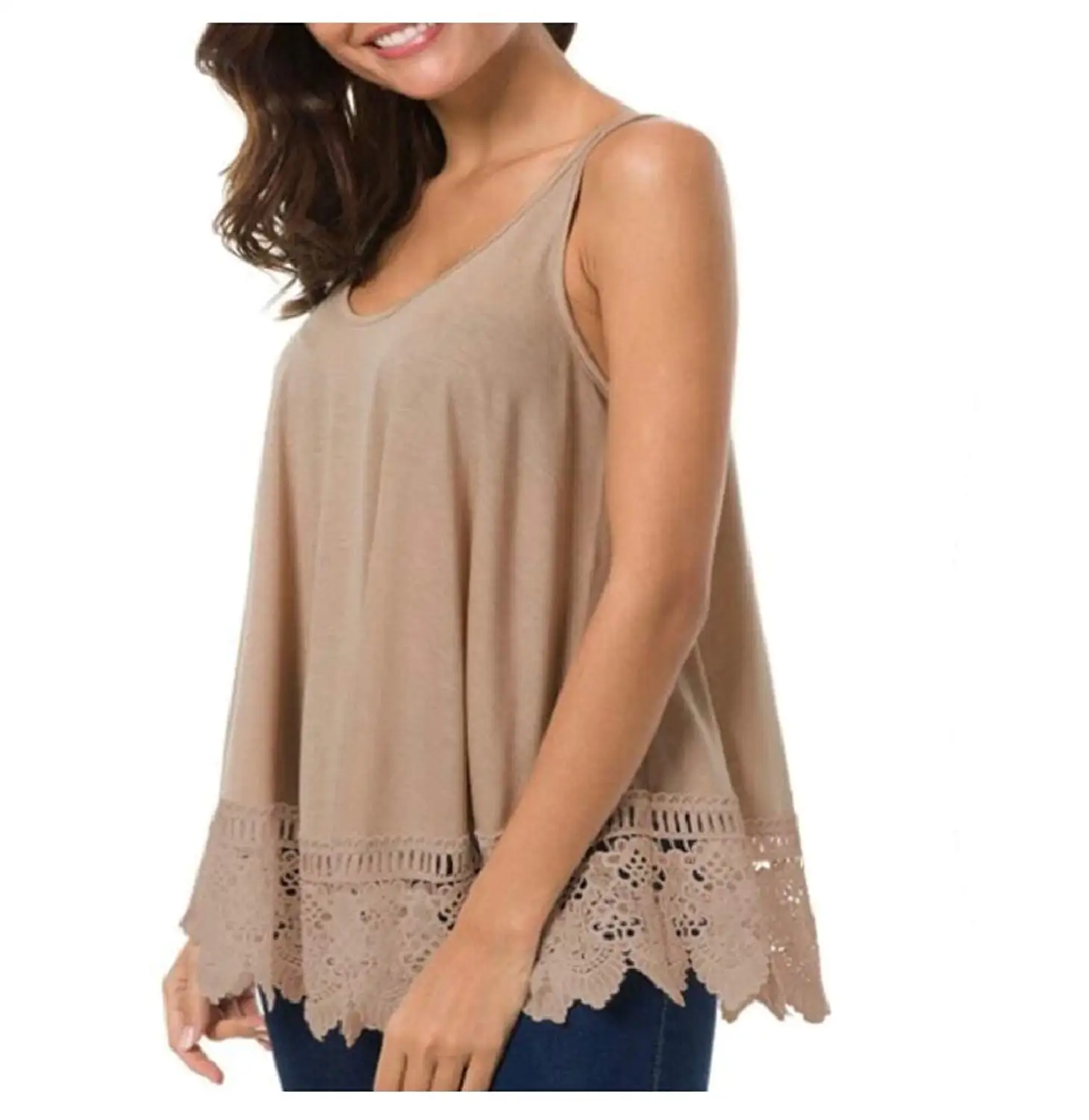 M/&S/&W Womens Sleeveless Tank Top Strap Layered Chiffon Blouse