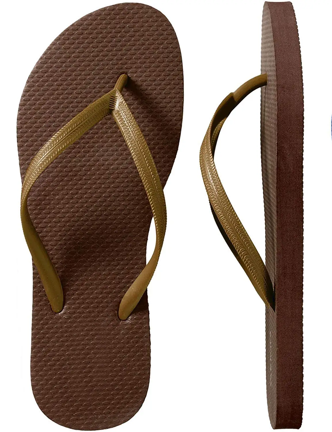 brown rubber flip flops