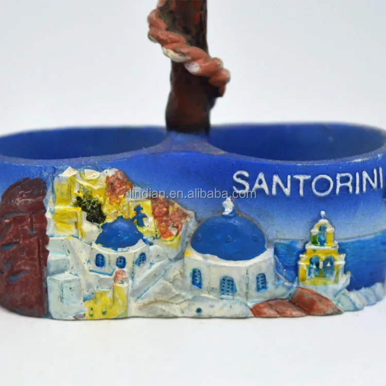 Personalized Greek Aegean Sea Santorini Tourism Souvenir Gift 3d Blue