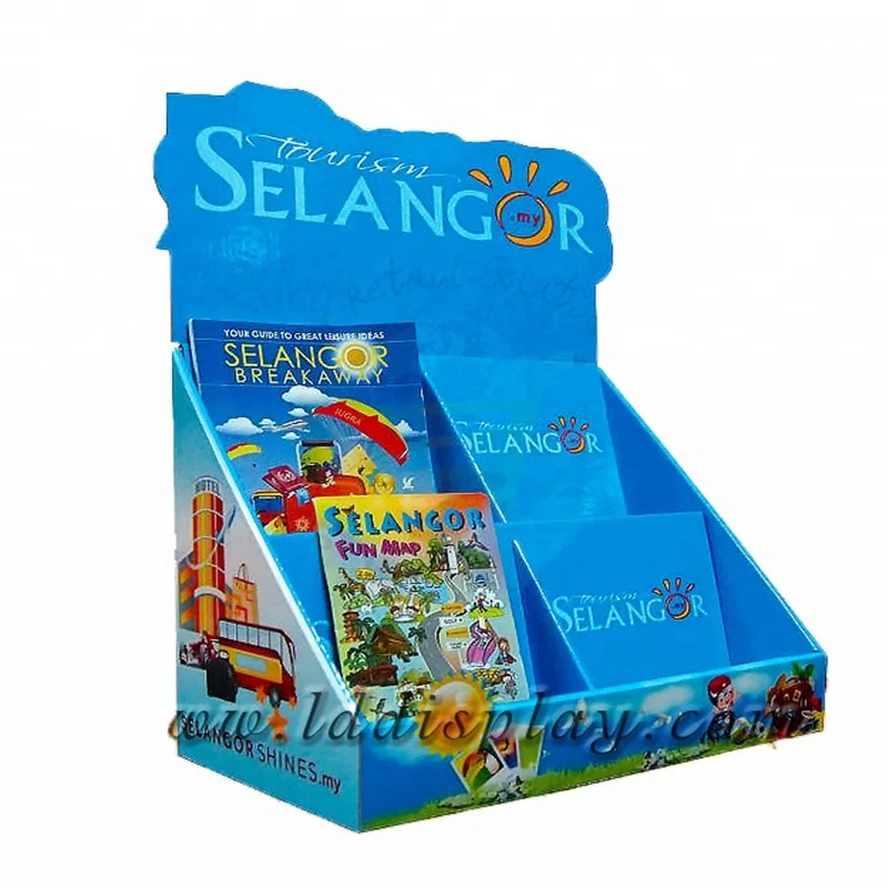 Custom Advertising 3 Tiers Cardboard Book Counter Display Stands Buy