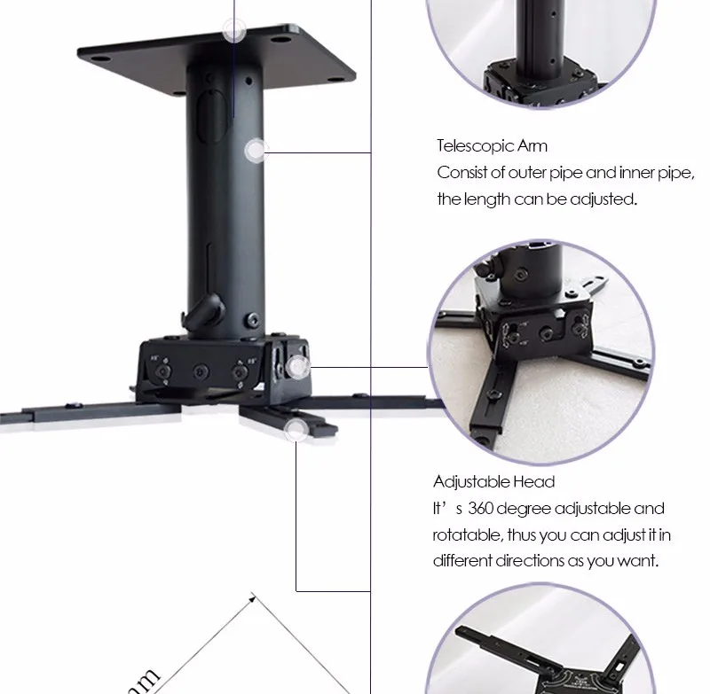 Xyscreen Overhead Projector Wall Mount Bracket Ceiling Mount For Pocket
