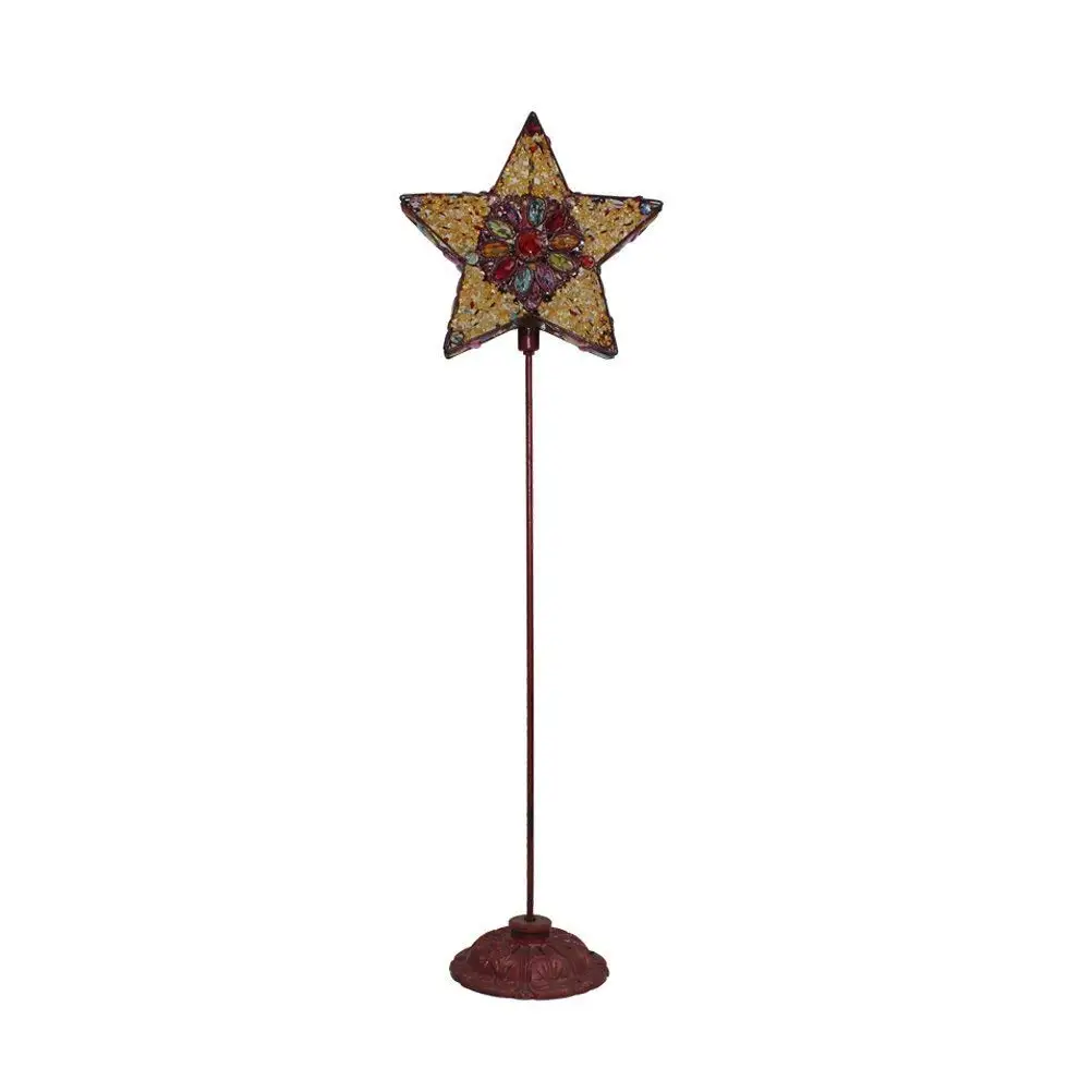 WAN SAN QIAN- Creative Moroccan Iron Beaded Floor Lamp Children's Bedroom Vertical Retro Lamp Decorative Lights E141 Floor Lamp (Size : S)
