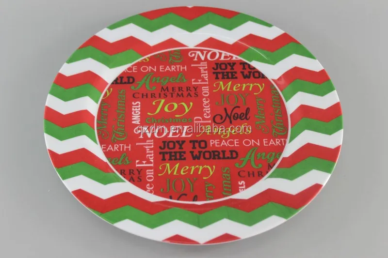 Christmas Melamine Plate, X'mas Dinner Plate