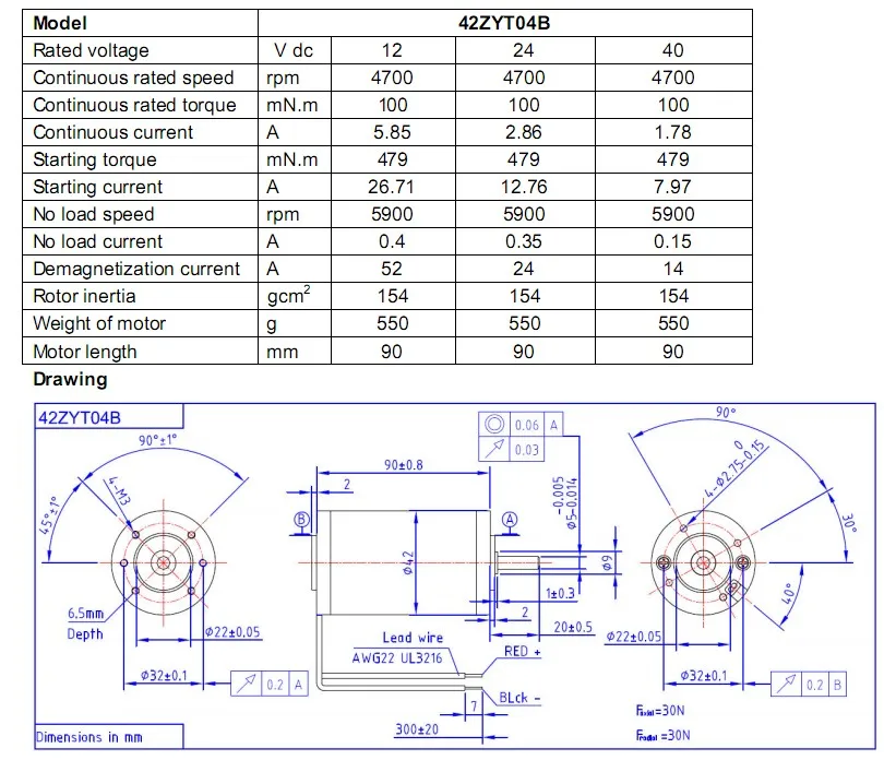 Vibration Motor, 12v, 24v, 42mm - detail 10