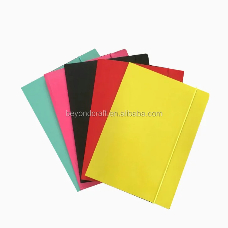 A4 Size Kraft Paper File Folder Document Bag With Elastic Band Closure