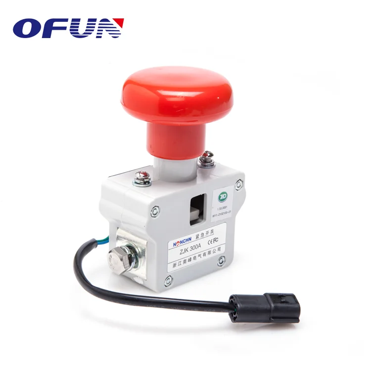 OFUN Magnetic Types Of 80V 300A Emergency Push Button Stop Switch