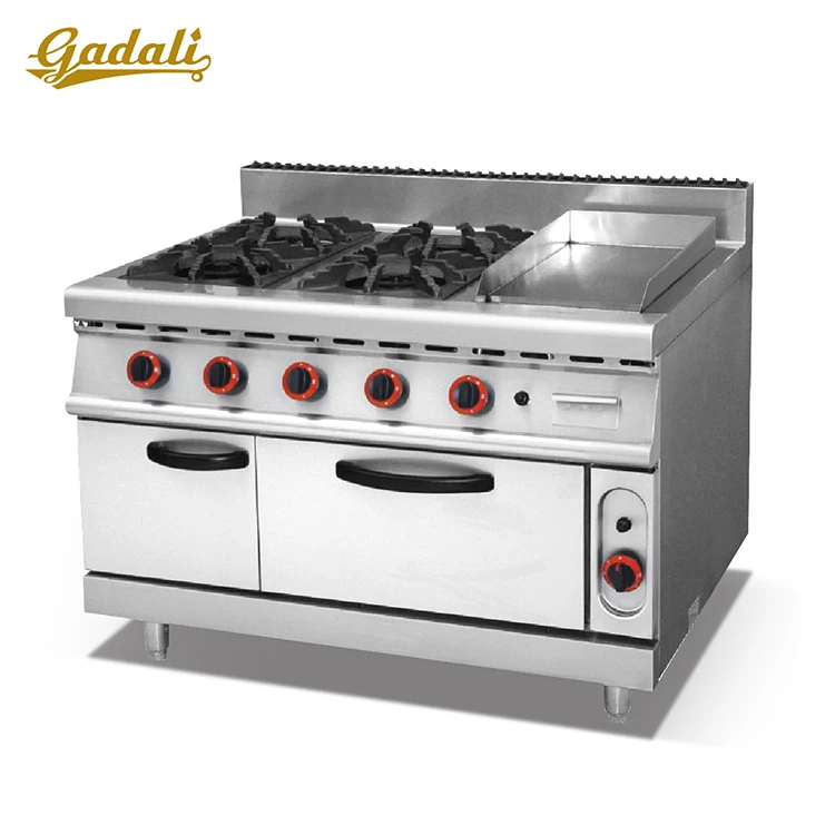 Western Kitchen Equipment Gas Cooker Range With 4 Burner With Griddle   HTB18v5ieRUSMeJjy1zkq6yWmpXa5 