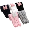 Wholesale lovely bowknot solid color cotton knitted girls leggings