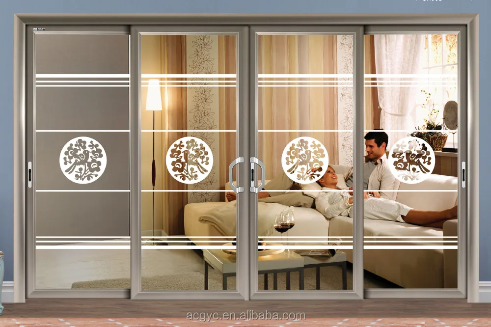 Double Low E Glass Insulated Aluminum Interior Temporary Sliding