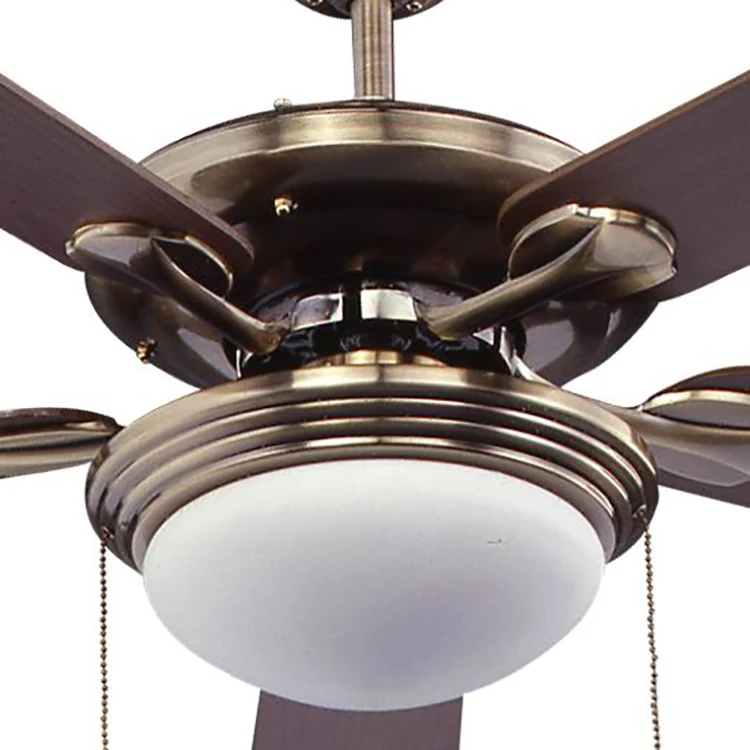 60w 52 Inch Remote Control Pure Copper Motor Modern Shape Brown Ceiling