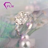 2 carat emerald cut moissanite diamond 3 stones 14k white gold wedding ring or promise ring