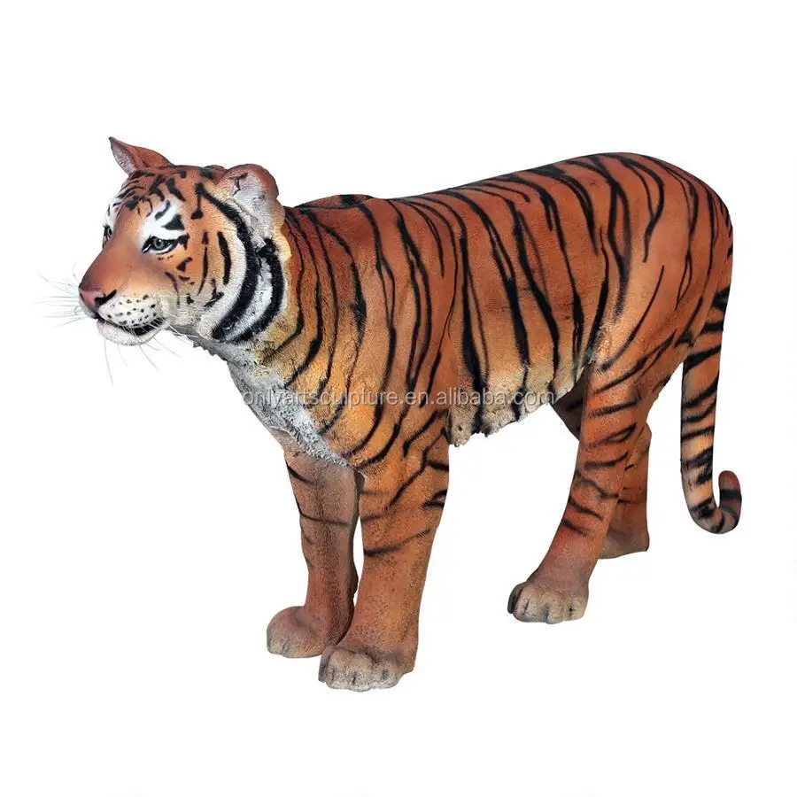 Artificial Outdoor Garden Animal Model Blue Life Size Fiberglass Tiger