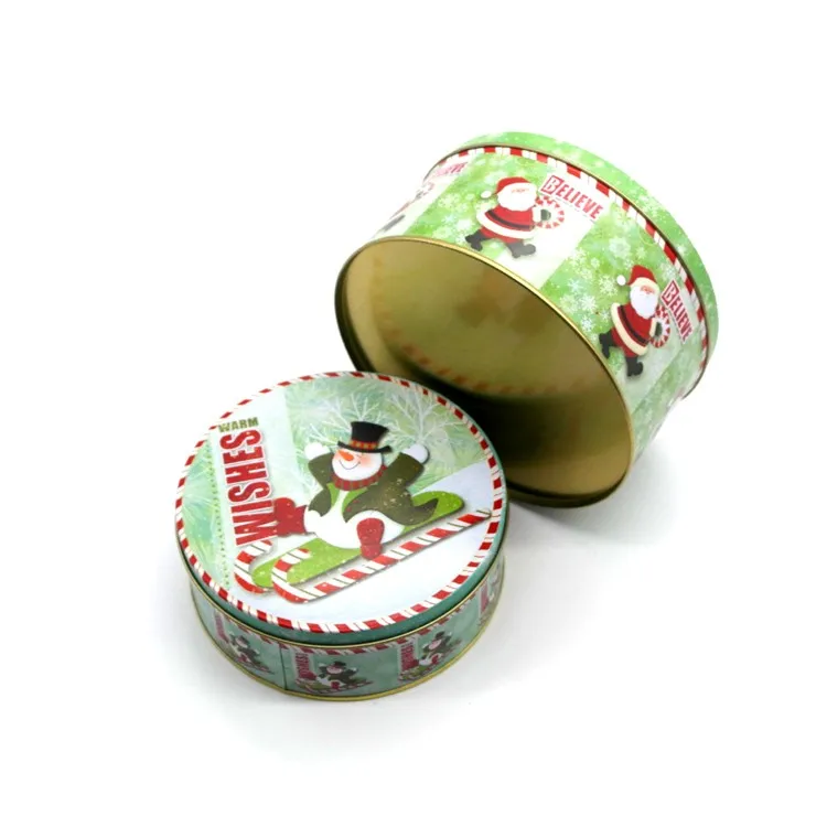 Christmas Candy Tin Can Wholesale,Round Metal Chocolate Tin Can - Buy ...