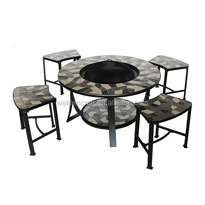 mosaic fire pit table and chairs