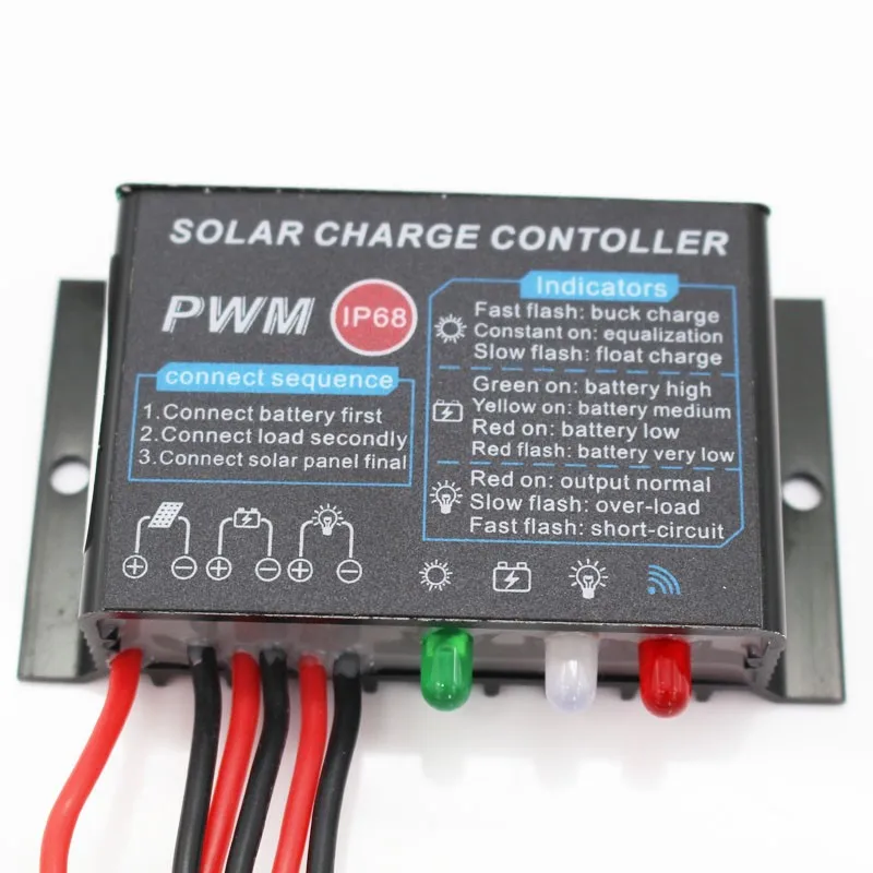Pwm 20a Ip68 Waterproof Solar Charge Controller 12v 24v Led Display Ce Rohs Solar Panel Charge