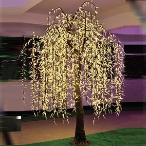 2016 garden decoration 3m artificial outdoor led weeping willow