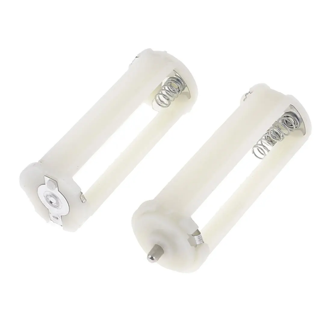 SODIAL(R) 2PCS Off White Housing Cylinder Batteries Holder for 3x1.5VAAA Battery