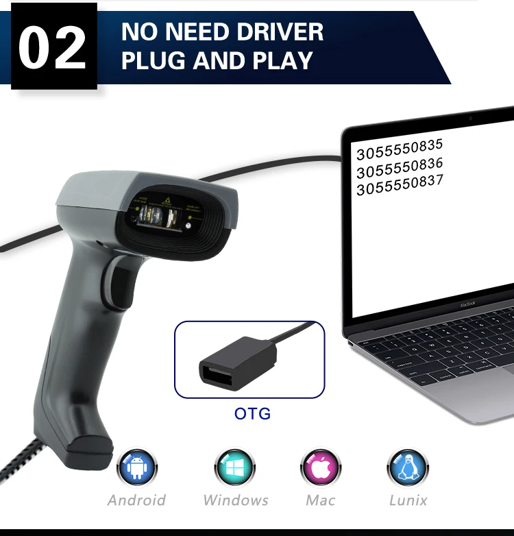 Foshan Xincode 1d Laser Recognize Keyboard Language Barcode Scanners