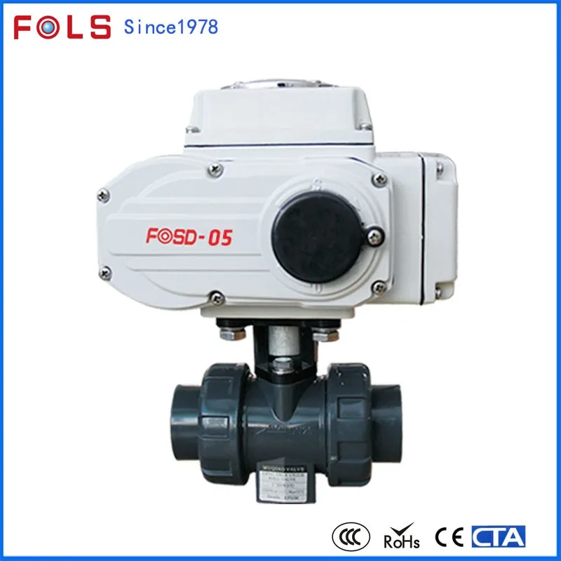 Electric Actuator Pvc Plastic Material 2 Way Motorized Pvc Ball Valve 2