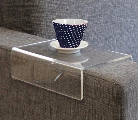 Home Decorative Clear Acrylic Sofa Arm Covers Couch Tray Armrest
