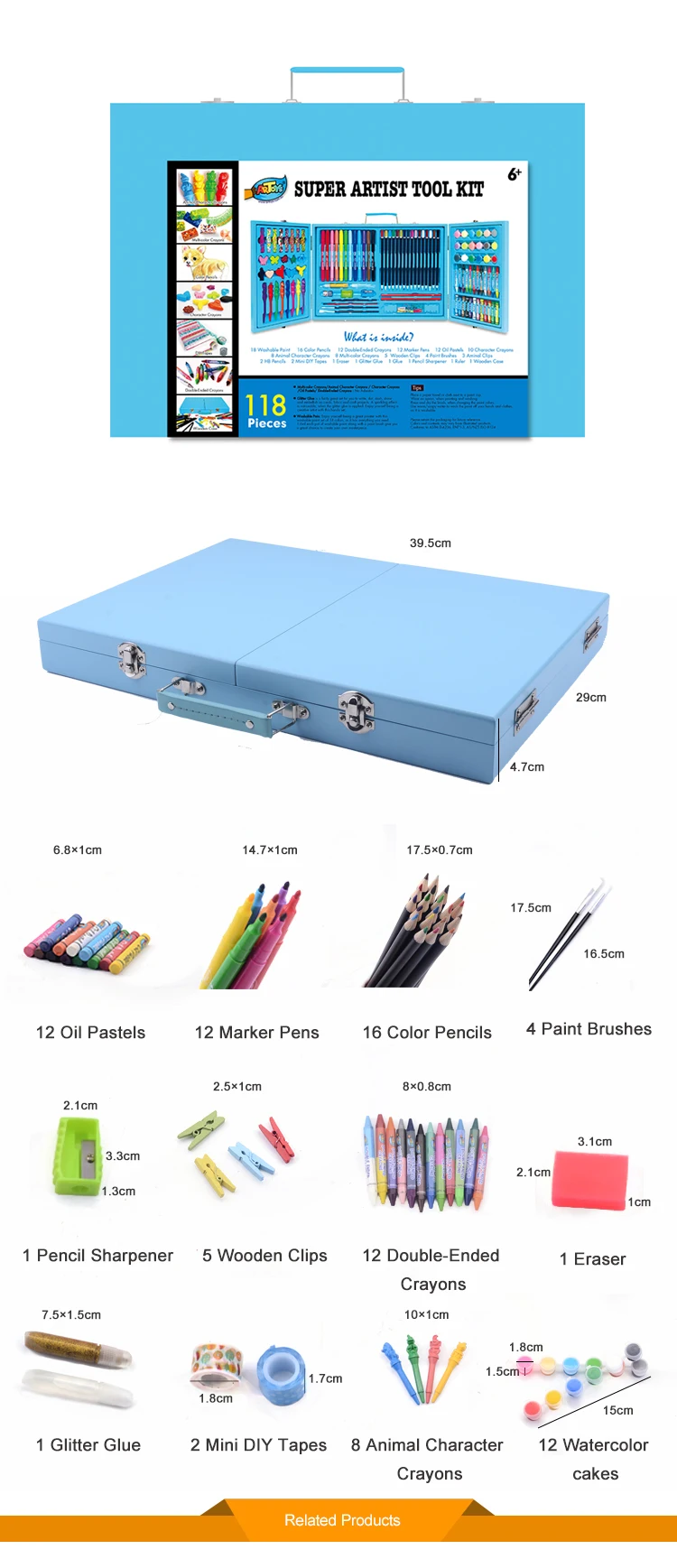 Hot Selling High Quality Children School Stationery Compass Set Gift