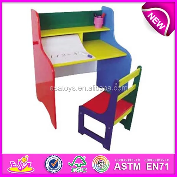 Best Kids School Desk And Chair Children Wooden Toy Student Writing Set Single Wj278053