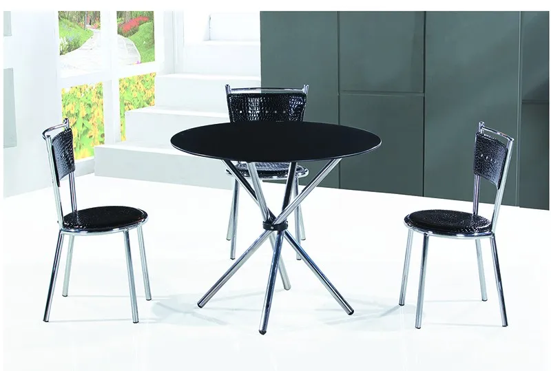 wholesale cheap china modern 10mm round glass dining table and 4 chair