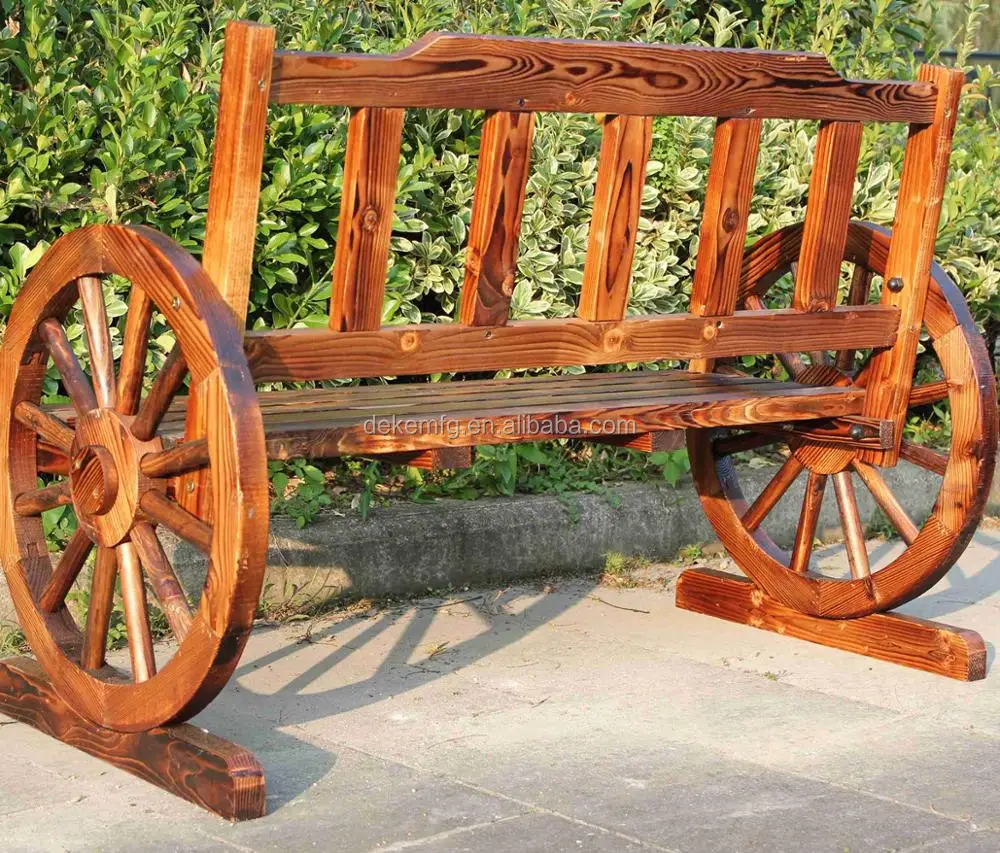 Garten Bank Terrasse Möbel Garten Holz Wagon Rad Bank - Buy Hölzerne