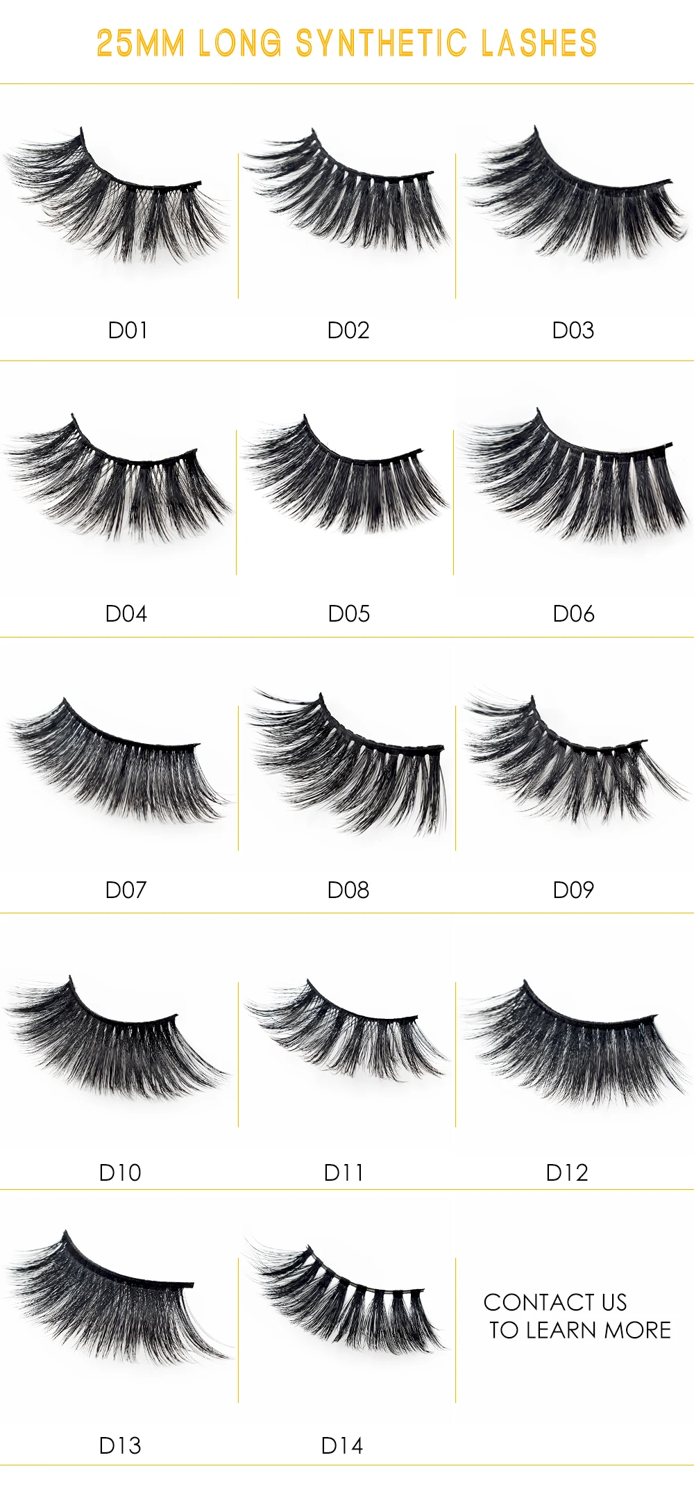 Charming Beauty 6d 25mm Eyelashes Silk Lashes For Vegan Makeup Private ...