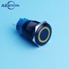 1937 19mm Flat round head momentary or latching black ring blue led switch