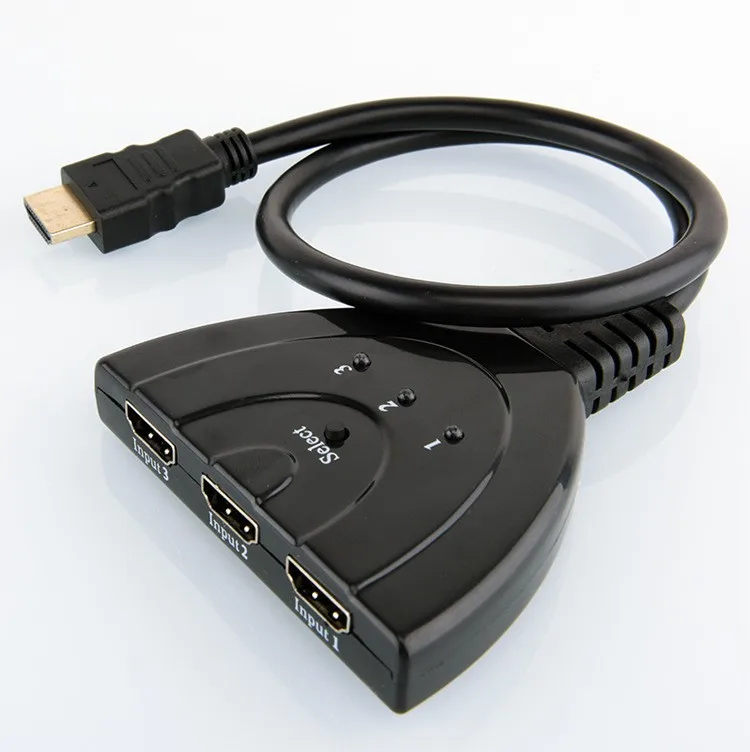 HD Audio Fengfang 3 In 1 Hdmi Splitter Out Port with Pigtail 1080P Hdmi Cable Supports 3D 