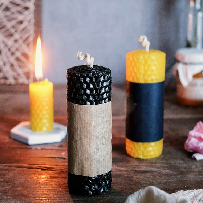 Handworked Long Burning Decorative Pillar Handmade Beeswax Candle Buy