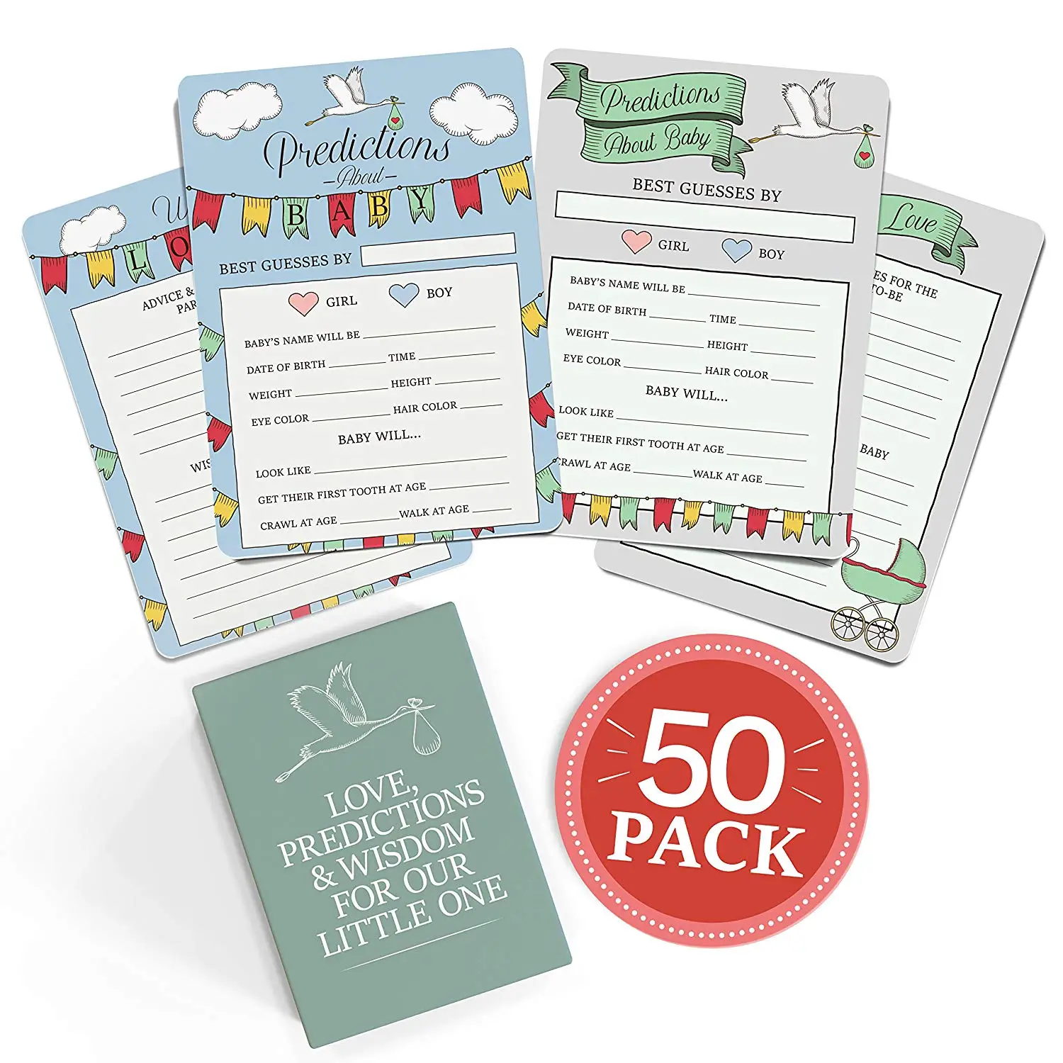 Baby Shower Advice Prediction Cards 50 Pack Baby Shower Advice Prediction Cards 50 Pack