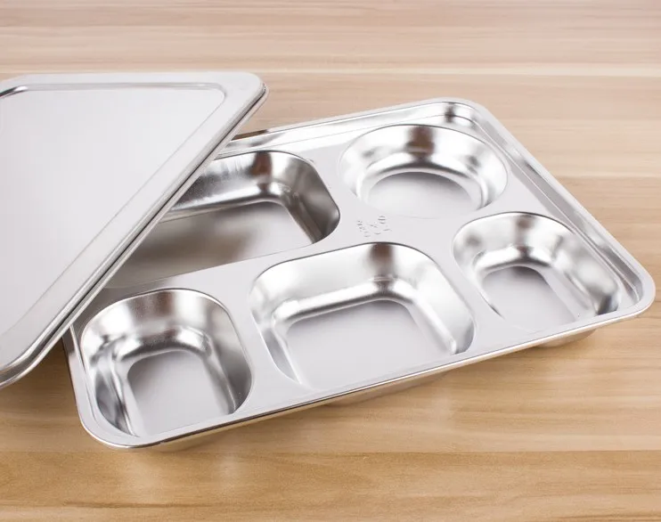 Tray With Cover Fast Food Metal Stainless Steel 201 304 Rectangular 5 ...